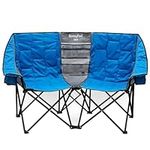 SUNNYFEEL Double Camping Chair, Oversized Padded Foldable Loveseat for Adults, 2-Person Outdoor Chair for Lawn Conversations, Camping, and Relaxation