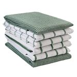 Kitchen Towels Set - Pack of 6 Cotton Dish Towels for Drying Dishes, 18”x 28”, Kitchen Hand Towels, Absorbent Tea Towels, Premium Dish Towels for Kitchen, Quick Drying Kitchen Towel Set - Olive