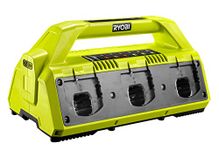 Ryobi RC18627 18V ONE+ 2.7A 6-Port Battery Charger, 18 V, Hyper Green/Grey