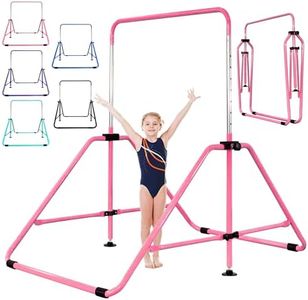 MARFULA Upgrade Foldable Gymnastic Bar with Mat for Kids Ages 3-12, 200 lbs Weight Capacity, Gymnastic Kip Bar Horizontal Bar for Kids, Gymnastic Training Equipment for Home and Gym Center Use