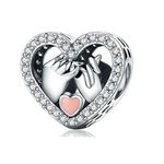 Annmors Love Heart Charm for Woman-925 Sterling Silver Dangle Pendant Bead,Girl Jewelry Beads Gifts for Women Bracelet&Necklace