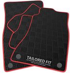 Rubber Car Mats FOR MG HS 2019+ manual Checker Rubber Car Mats - Red Ribbed Trim [PETRUB-2463]