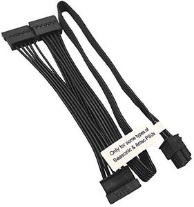 COMeap SATA Power Cable for Seasonic Antec PSUs, 6 Pin to 3X 15 Pin SATA Hard Drive Power Adapter Splitter for BTC Mining Riser Card 20-in(50cm)