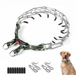 Prong Collars for Dog Training, Slip Collar for Dogs Metal Dog Choke Chain Adjustable Durable Thick Dogs Anti Bark Collars for Large Medium Small Dogs Outdoor Trainings