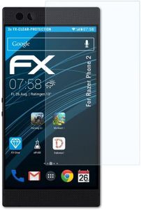 atFoliX Screen Protection Film compatible with Razer Phone 2 Screen Protector, ultra-clear FX Protective Film (3X)