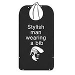 KINBOM Funny Adult Bibs, Dining Clothing Protector Washable and Reusable Bibs for Adults with Crumb Catcher for Adults Elderly and Disabled(Stylish Man Wearing a Bib)