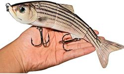 Abziyat Fishing Lures Bait Swimbait Hard Tail Minnow Fish Fishing Tool Super Large 10" (C-10-1PCS)