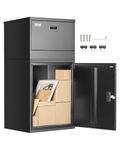 VEVOR Package Delivery Boxes for Outside, 38.6 in Mailbox for Parcel with Lock, Galvanized Steel Package Drop Box with Anti-Theft Design, Weather-Resistant Package Mailbox for Home and Office, Black
