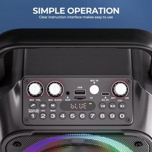 Ankuka Karaoke Machine – Portable Bluetooth Speaker, Black