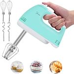 Hand Mixer Electric 7 Speeds, Lychee Portable Kitchen Aid Mixer Handheld Blender with Beaters, Whisks and Dough Hooks for Easy Whipping, Baking, Cake (Green)