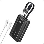 Anker Zolo Power Bank, 10,000mAh 30W Max Fast Portable Charger with Built-in USB-C and MFi Certified Lightning Cables, USB-C&A, Battery Pack for iPhone 16/15 Series, MacBook, Galaxy