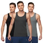 XYXX Men's Super Combed Cotton Round Neck Ribbed Vest - High Moisture Absorbing Innerwear for Men with Anti-microbial Silver Finish