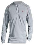 Ariat 10013519-XL Flame Resistant Long Sleeve Work Henley Top, Capacity, Volume, Cotton Blend, X-Large, Grey