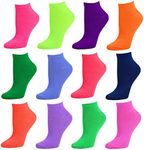 Debra Weitzner Womens Runner Ankle Socks - Low-Cut Colorful Socks (Size 9-11 and 10-13) 12 Pairs