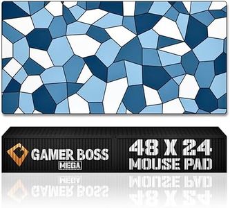 Gamer Boss - Gaming Mouse Pad - 48 x 24 Inches - 4mm Thick with Stitched Edges, Non-Slip Rubber Base, Premium Cloth Mousepad, Desk Mat for Laptop, Keyboard, Computer & PC (Mega, Mosaic)