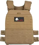 WOLF TACTICAL Adjustable Weighted Vest – WODs, Strength and Endurance Training, Fitness Workouts, Running (Tan)