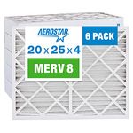Aerostar 20 x 25 x 4 MERV 8 Pleated Air Filter, Pleated (Pack of 6)