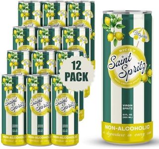 Virgin Sicily Spritz (12-Pack) | Lemon Basil Non Alcoholic Spritz in a Can | Sparkling Italian Limonata-Style Mocktail With Zesty Lemon & Fresh Basil | Premium Non Alcoholic Drinks & Spirits | Saint Spritz Virgins