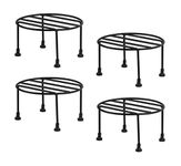 ORCHID ENGINEERS Pack of 4 Plant Stand For Balcony, Plant Stand For Flower Pot Stand, Plant Stand For Indoor Plants, Pack of 4 Black