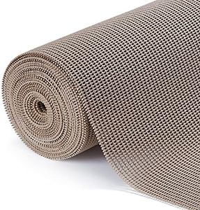 X-Large Shelf Liners, 40cm x 600cm Washable Drawer and Shelf Liner,Strong Grip Non-Slip/Non-Adhesive for Kitchen Cabinet Drawer,Bathroom Storage Shelves,Waterproof Refrigerator Mat, Light Coffee