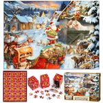 Jigsaw Advent Calendar 2024 Christmas Puzzle, 24 Parts - 1008 Pieces Puzzles Countdown to Christmas Gifts for Women Men Adults Girlfriend Birthday Mum Dad Teenage Girls Boys