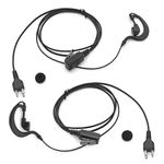 SUNDELY® 2 X Earpiece Headset for Icom Radio IC-V8 IC-F3G IC-F12 IC-F20 IC-F34G IC-F1000 IC-F2000 IC-F3011 IC-F3210D IC-F4029SDR IC-T70A IC-V80 Walkie Talkie 2-pin PTT G-shape Ear Clip Hook Hanger