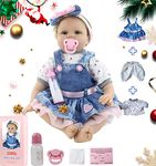 ZIYIUI 22inches Reborn Girls Baby Dolls Realistic Soft Silicone Newborn Doll Realistic Handmade Doll Children Babies Kids Toys