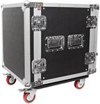 Seismic Audio - 12 SPACE RACK CASE for Amp Effect Mixer PA DJ PRO with Casters