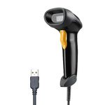 Eyoyo Wired USB 2D Barcode Scanner QR PDF417 Data Matrix 1D Bar Code Scanner Handheld Barcode Reader with USB Cable for Mobile Payment, Convenience Store, Supermarket, Warehouse