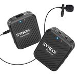 SYNCO Wireless Lavalier Microphones & Systems, G1(A1) 2.4GHz 1 Transmitter & 1 Receiver Lapel Mic for Vlog Streaming YouTube for DSLR Camera Smartphone Tablet