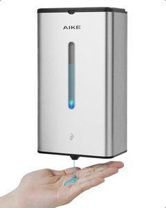 AIKE Heavy Duty Soap Dispenser Automatic, 33.8 Oz Large Capacity Commercial Wall Mount Liquid Soap Dispenser, Brushed Stainless Steel for Restroom Model AK1207