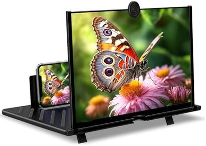Pibkay 20 Inch Big for Cell Phone, 3D HD Mobile Magnifier Projector Screen for Movies,Videos, Foldable Phone Stand with Screen Amplifier, Supports All Smartphones