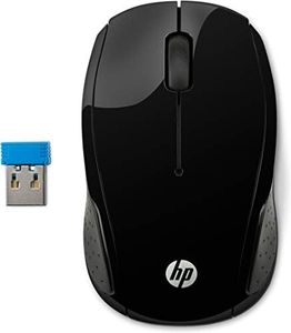 HP 200 - Ratón Inalámbrico (1000 dpi, Puerto USB, 2 Botones y Rueda de Desplazamiento, 12 Meses Duración Batería, Windows 7 y superiores, Mac OS 10.x y superiores, Chrome OS), Color Negro