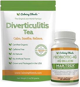 Calming Blends Diverticulitis Tea and Probiotic (40 Billion CFU per Serving, 60 Capsules) Supports Digestive Health