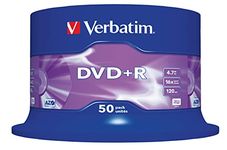 Verbatim 43550 4.7GB 16x DVD+R Matt Silver - 50 Pack Spindle