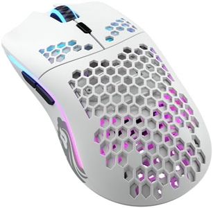 Glorious Gaming - Model O Wireless Gaming Mouse - RGB Mouse with Lights 69 g Superlight Mouse Honeycomb Mouse (Matte White Mouse)