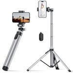 EUCOS Metal Phone Tripod, 67" iPhone Tripod Stand with Remote & Lightweight Camera Tripod Stand, Sturdy Extendable Cell Phone Tripod for iPhone 15 Pro Max 14 13 12/Android