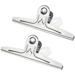 Coideal Extra Large Bull Clips 11.8 Inch, 2 Pack Silver Oversized Binder Paper Clips Stainless Steel Giant Clamps (30 cm)