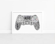 Personalised Playstation Controller Gaming Word Art Print - Birthday, Fathers Day Gift - Dad, Daddy Gifts - A5, A4 Prints & Framed