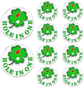 Golf Ball Markers for Men Women 10 Pack Assorted Patterns fits All Magnetic Golf Tools Alloy Soft Enamel Technique Marker for Hat Clips Gloves Divot Tools Marks (Hole in One)