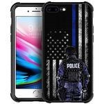 DAIZAG Compatible with iPhone 8 Plus Case,US Police American Flag iPhone 7 Plus Cases for Man Woman, All-Round Protection Shockproof Anti-Scratches TPU Case Apple Cover