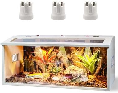 Prolee Bearded Dragon Tank, Reptile Enclosure, Snake Tank, Reptile Terrarium, Built-in Light Fixtures with Switch, (37 Gallon, 40" Long, Thick Wood Roof)