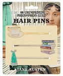 Jane Austen 3 Hair Pins Set - Cup and Saucer, Austen Novels, and Evening Gown