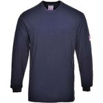 Portwest Flame Resistant Anti-Static Long Sleeve T-Shirt, Size: S, Colour: Navy, FR11NARS