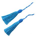 20pcs 15.5cm/6 Inches Silky Floss bookmark Tassels with 2-Inch Cord Loop and Small Chinese Knot for Jewelry Making, Souvenir, Bookmarks, DIY Craft Accessory (Lake Blue)