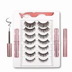 LOVELASH 7 Pairs Magnetic False Eyelash with 2 Waterproof Magnetic Eyeliner Kit, India's First 8D Faux Mink Eye lashes, Natural & Long Lasting Reusable Lashes, Free Applicator, No Glue needed.