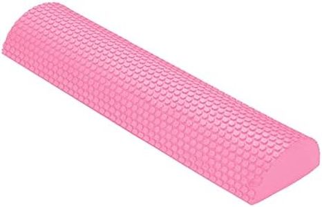 Perfeclan Portable Yoga Column Roller, Pilates Foam Roller, Muscle Massage Half Round Muscle Roller for Workout, Home Gym, Fitness, Training, Sport, Pink