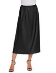 Avidlove Women's Satin Half Slip Lace Long Underskirt Satin Culotte Half Slip