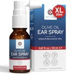 Medi Grade Olive Oil Ear Spray for Wax Removal and Blocked Ears, 20ml – 100% Natural Ear Oil Spray Softens and Removes Hardened Earwax Buildup – Over 50 Sprays for Effective Ear Cleaning