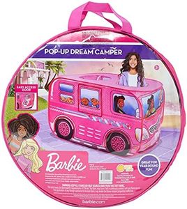 Sunny Days Entertainment Barbie Dream Camper Pop Up Play Tent – Pink Indoor Playhouse for Kids | Pink Girls –